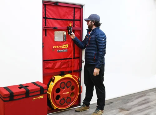 Blower Door Test Being Ran